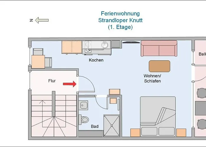 公寓 Strandloper Knutt - Wunderschoenes Feriendomizil Fuer 2 Personen In Strandnaehe